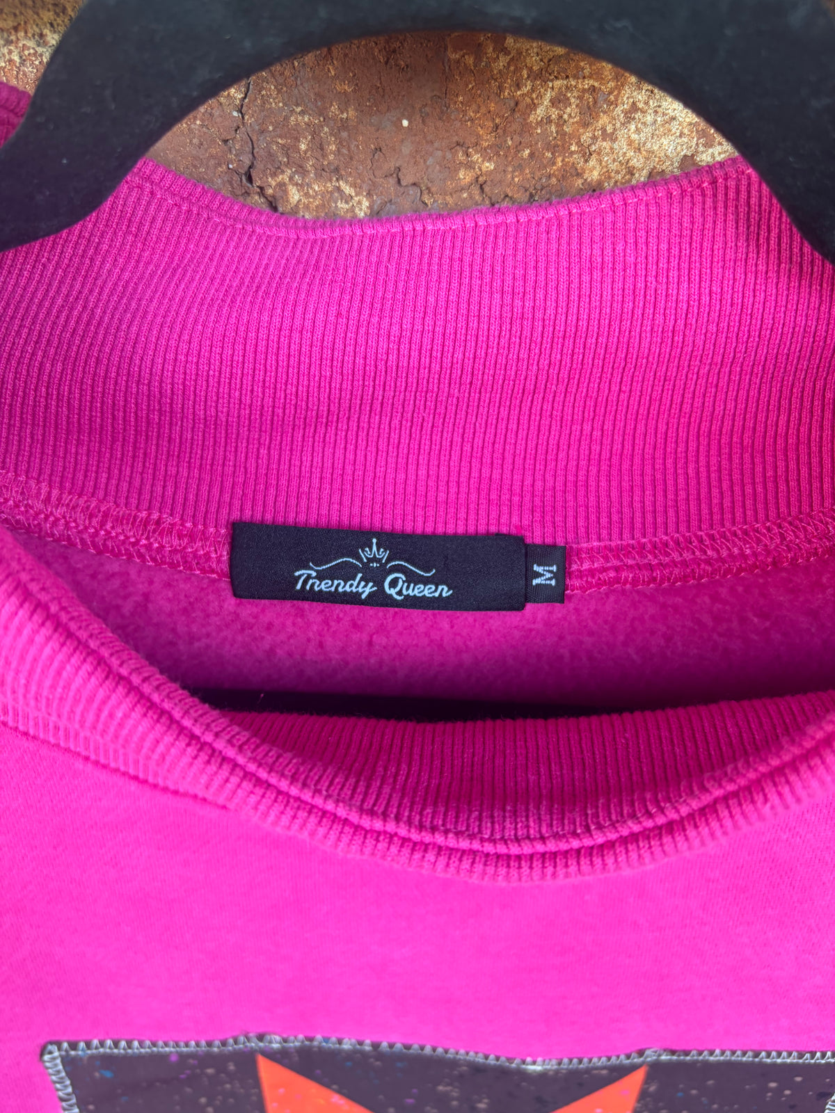 Pink Star Quilt Block Sweatshirt