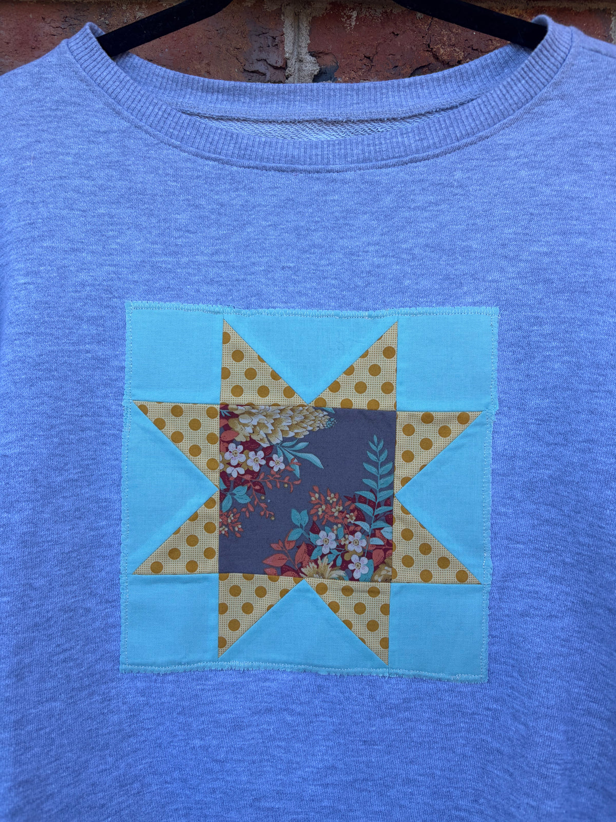 Small Golden Meadow Quilt Block Sweatshirt