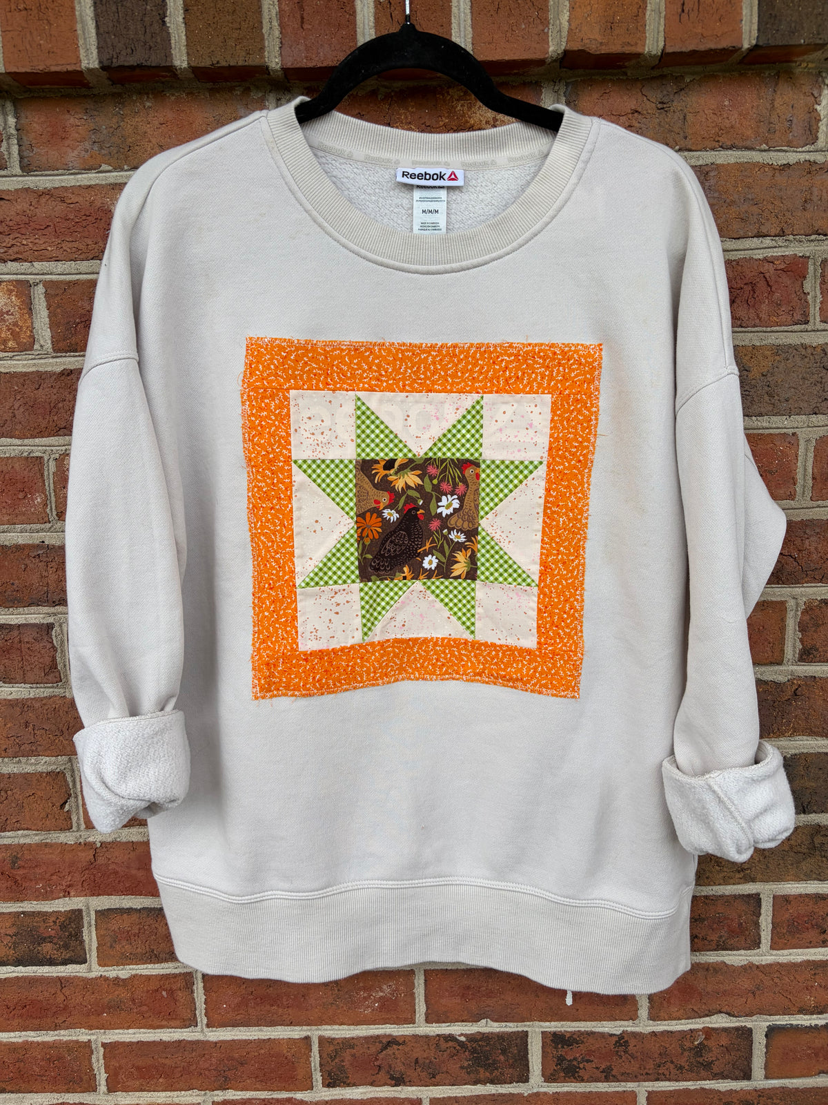 SALE Chicken Quilt Block Sweatshirt