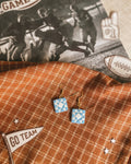 Team Spirit Quilt Block Dangle Earrings