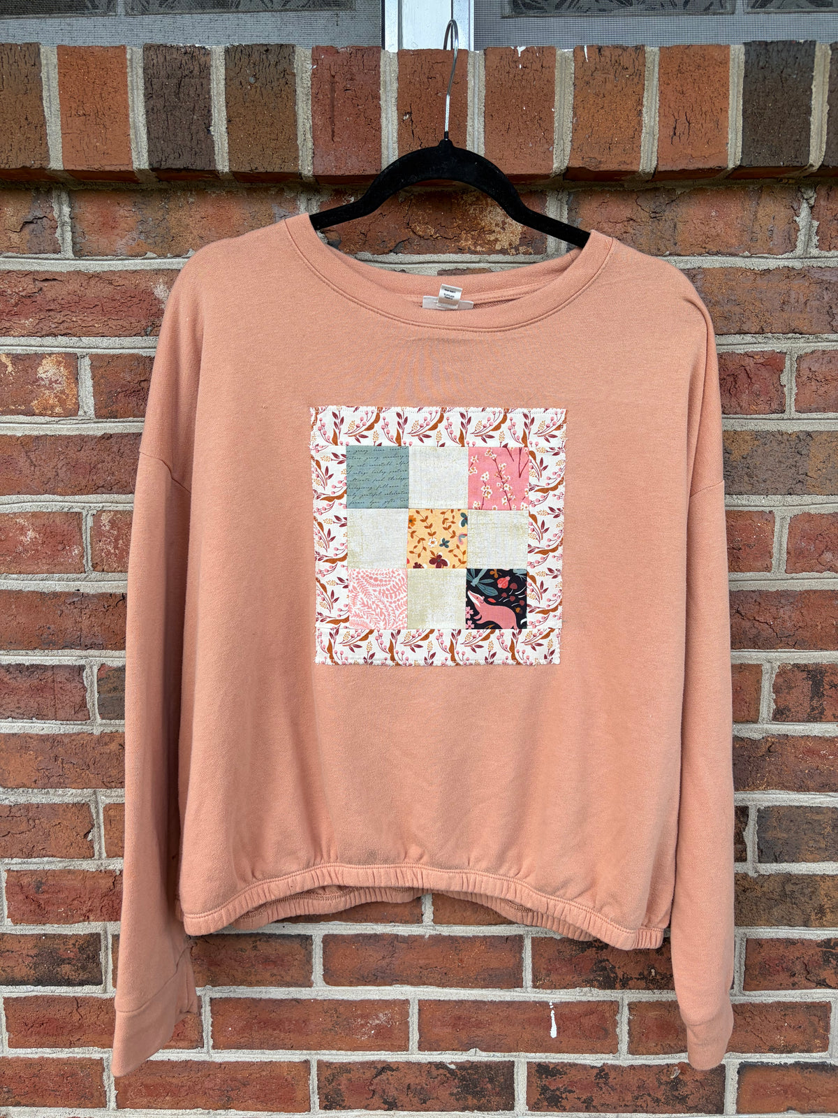 Peach Patchwork Sweatshirt