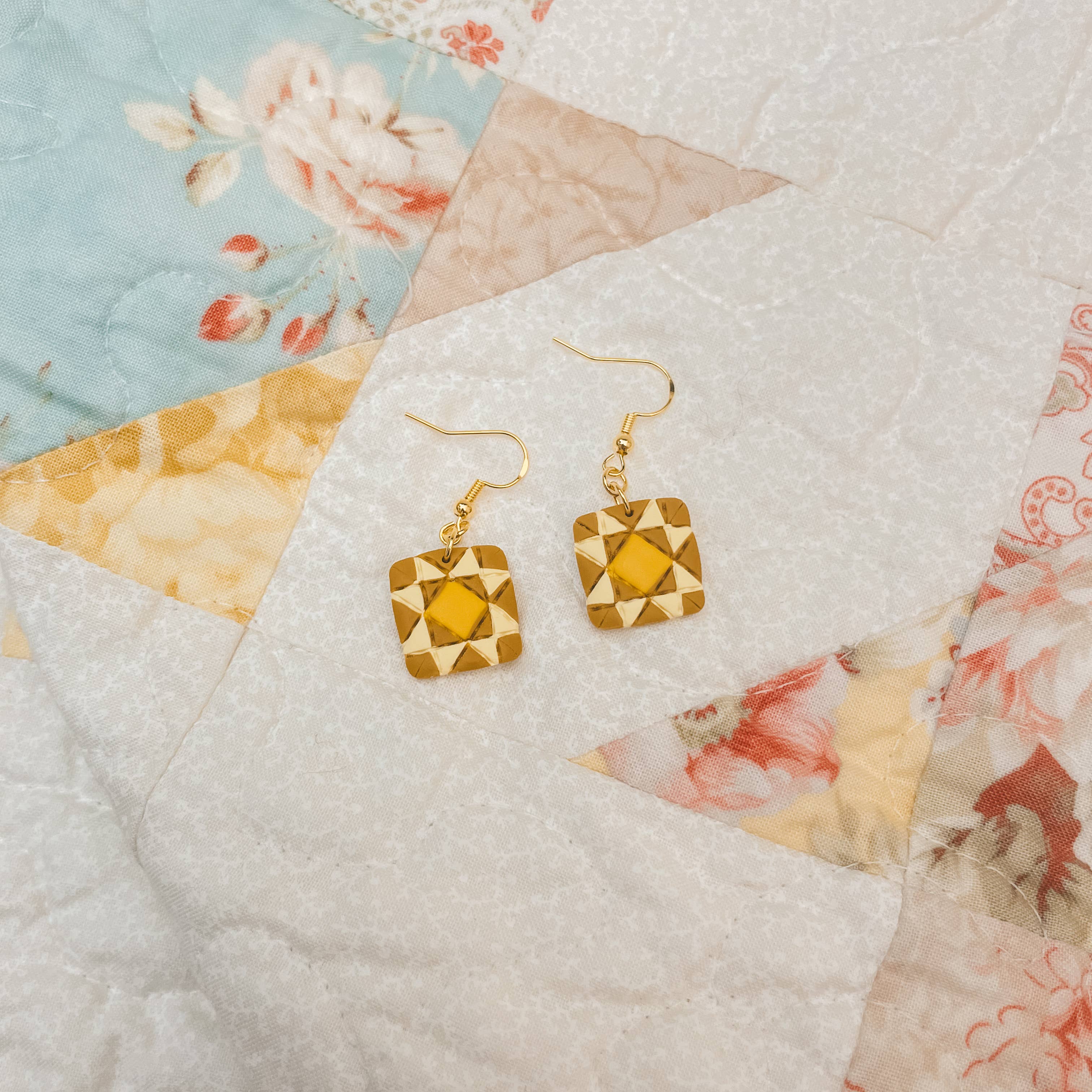 Quilt Block Dangle Earrings