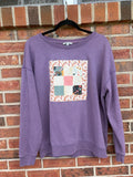 Purple Patchwork Quilt Block Sweatshirt