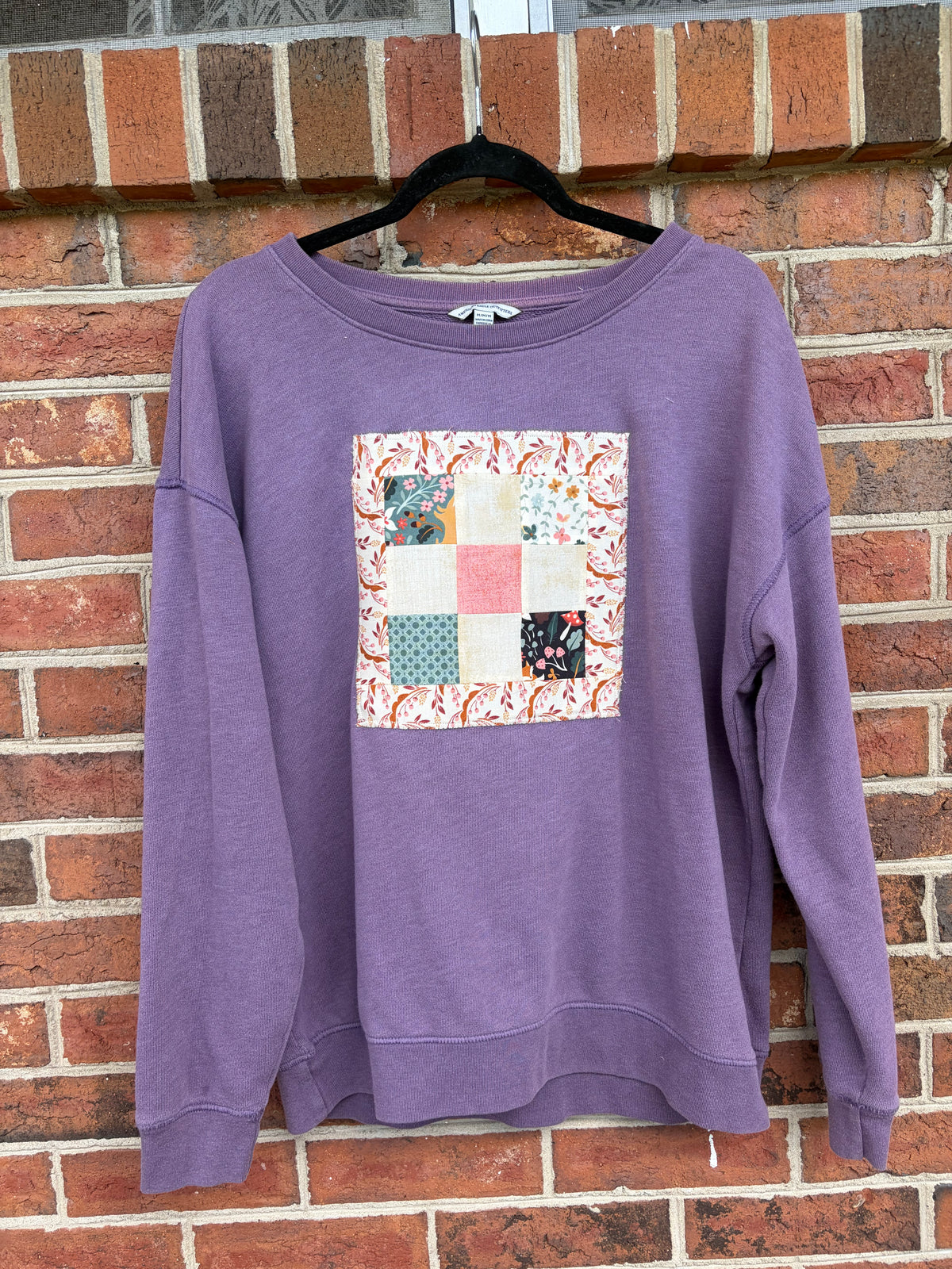 Purple Patchwork Quilt Block Sweatshirt