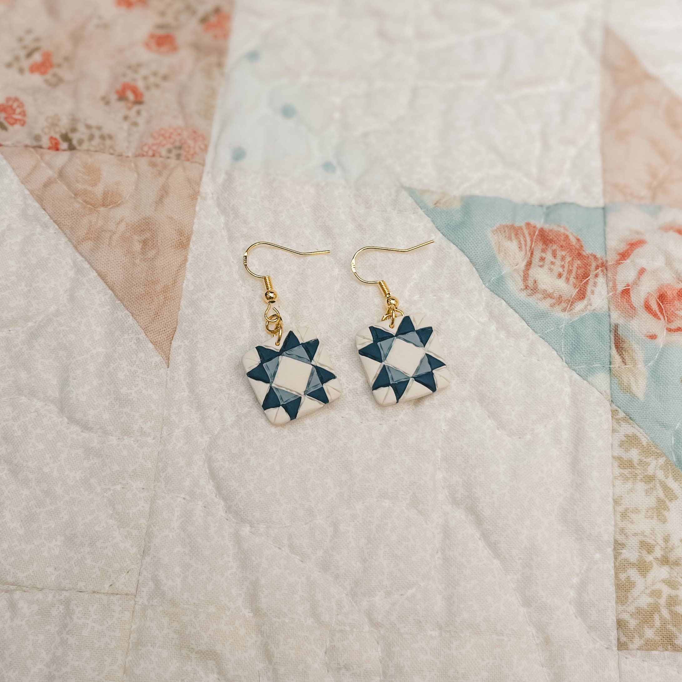 Quilt Block Dangle Earrings