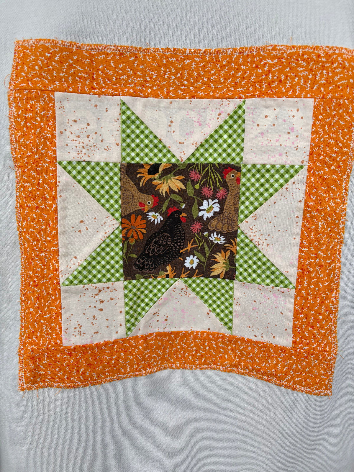 SALE Chicken Quilt Block Sweatshirt