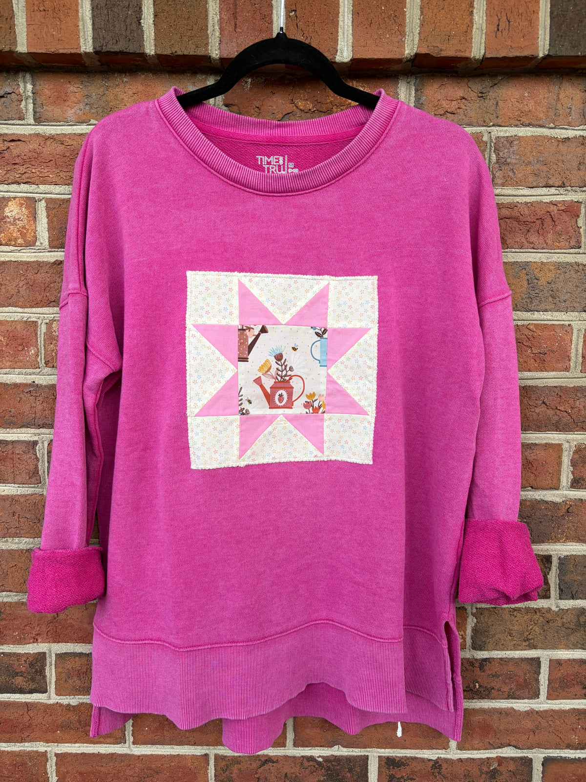 Pink Garden Party Quilt Block Sweatshirt