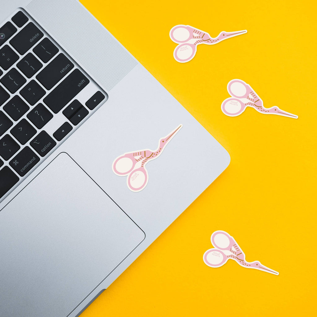 Stork Scissors Sticker