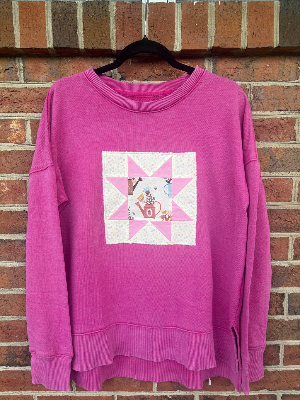 Pink Garden Party Quilt Block Sweatshirt