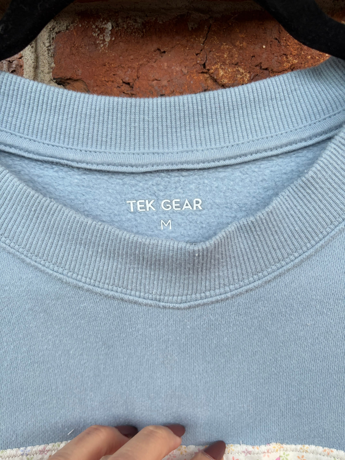 Light Blue Garden Party Quilt Block Sweatshirt