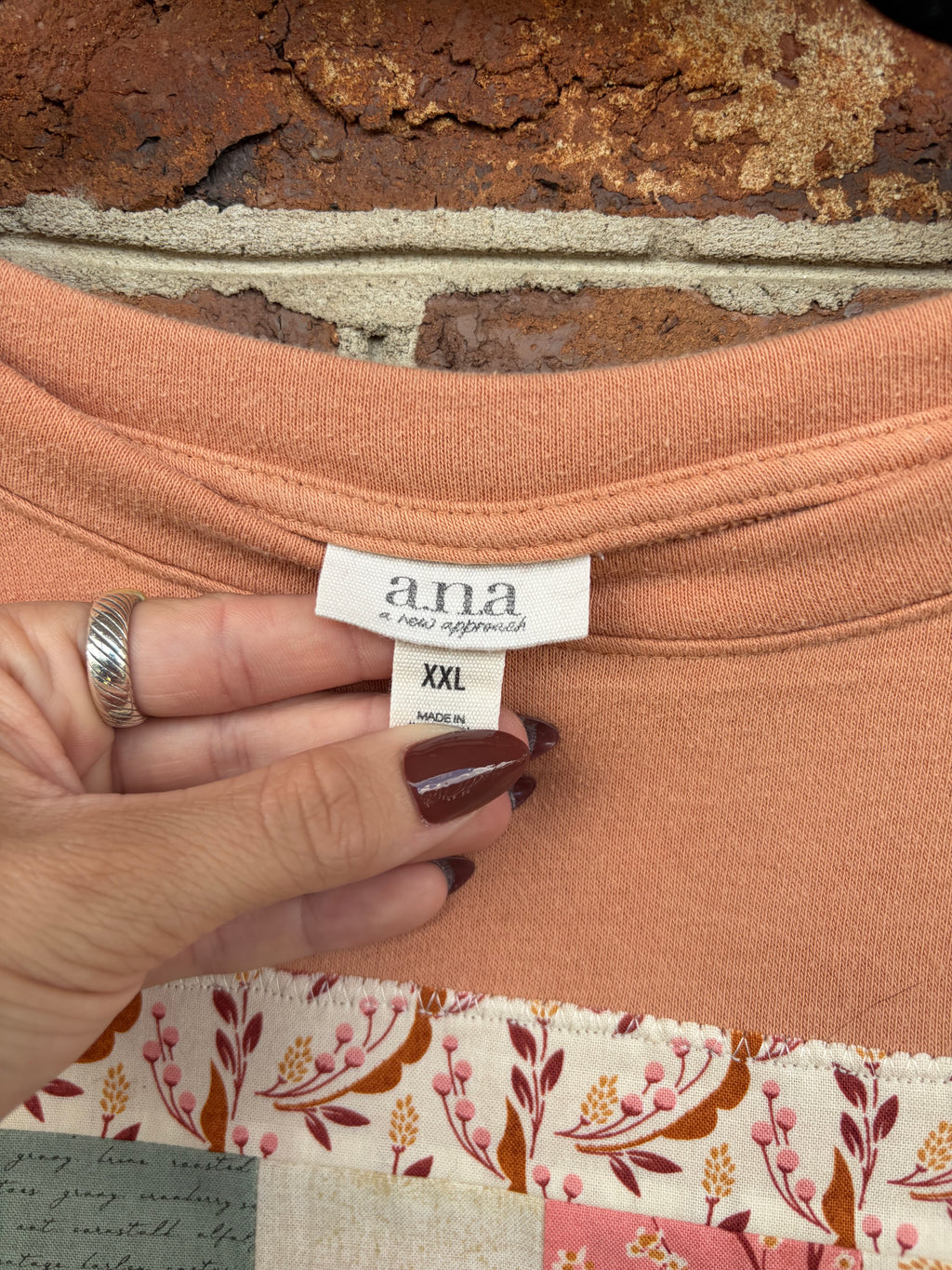 Peach Patchwork Sweatshirt