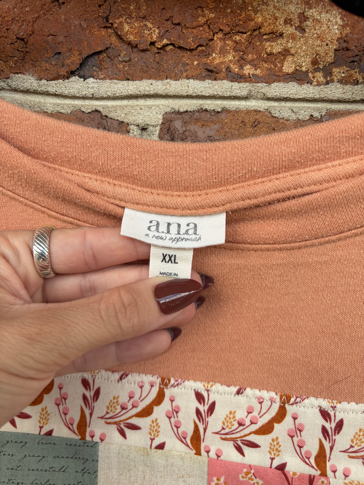 Peach Patchwork Sweatshirt