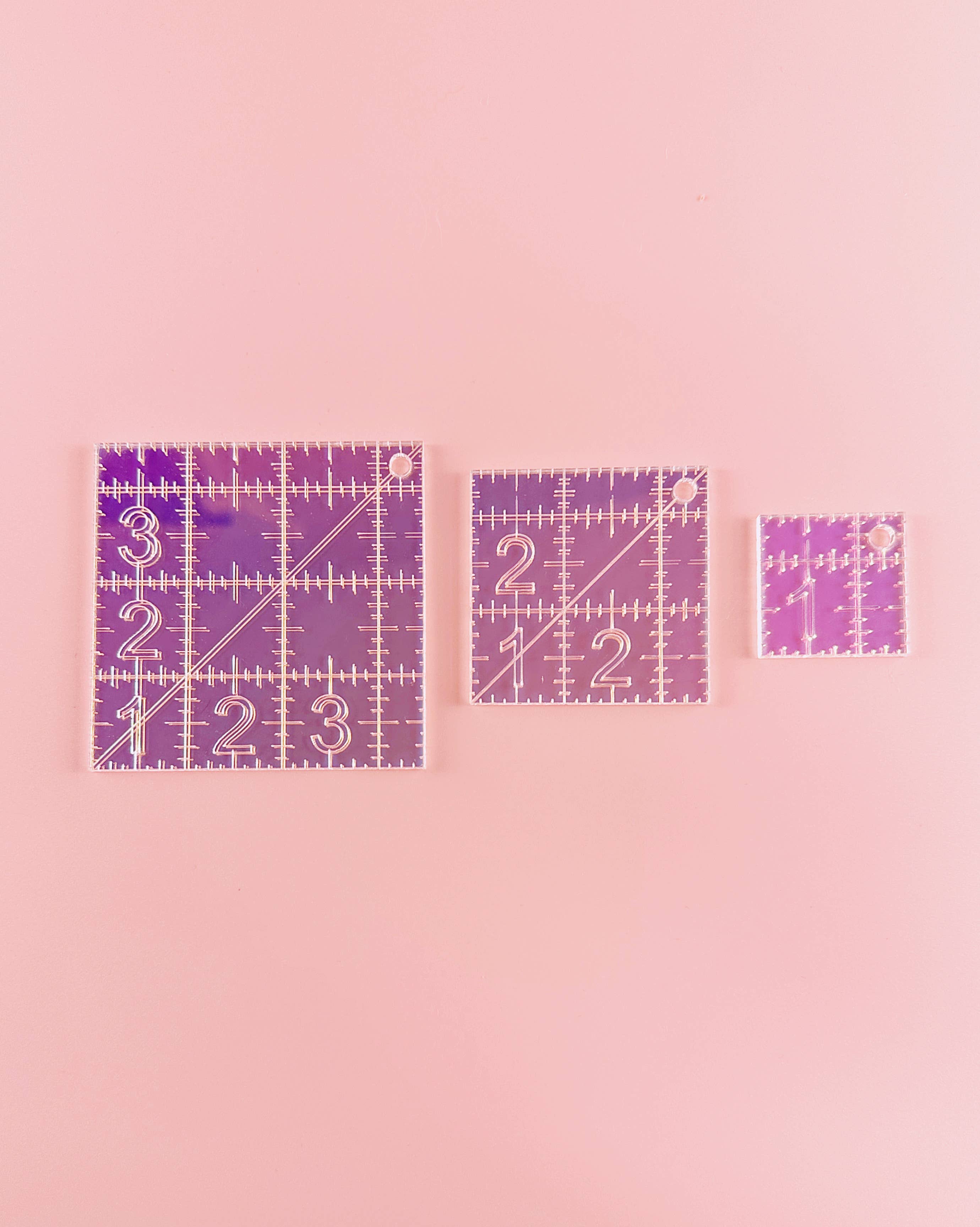 Mini Squares Set - Iridescent quilting rulers