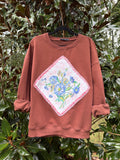 Vintage Wildflower Hankie Upcycled Sweatshirt