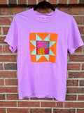 Sunset Quilt Block Purple T Shirt