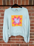 Gone Fishin' Aqua Quilt Block Hoodie