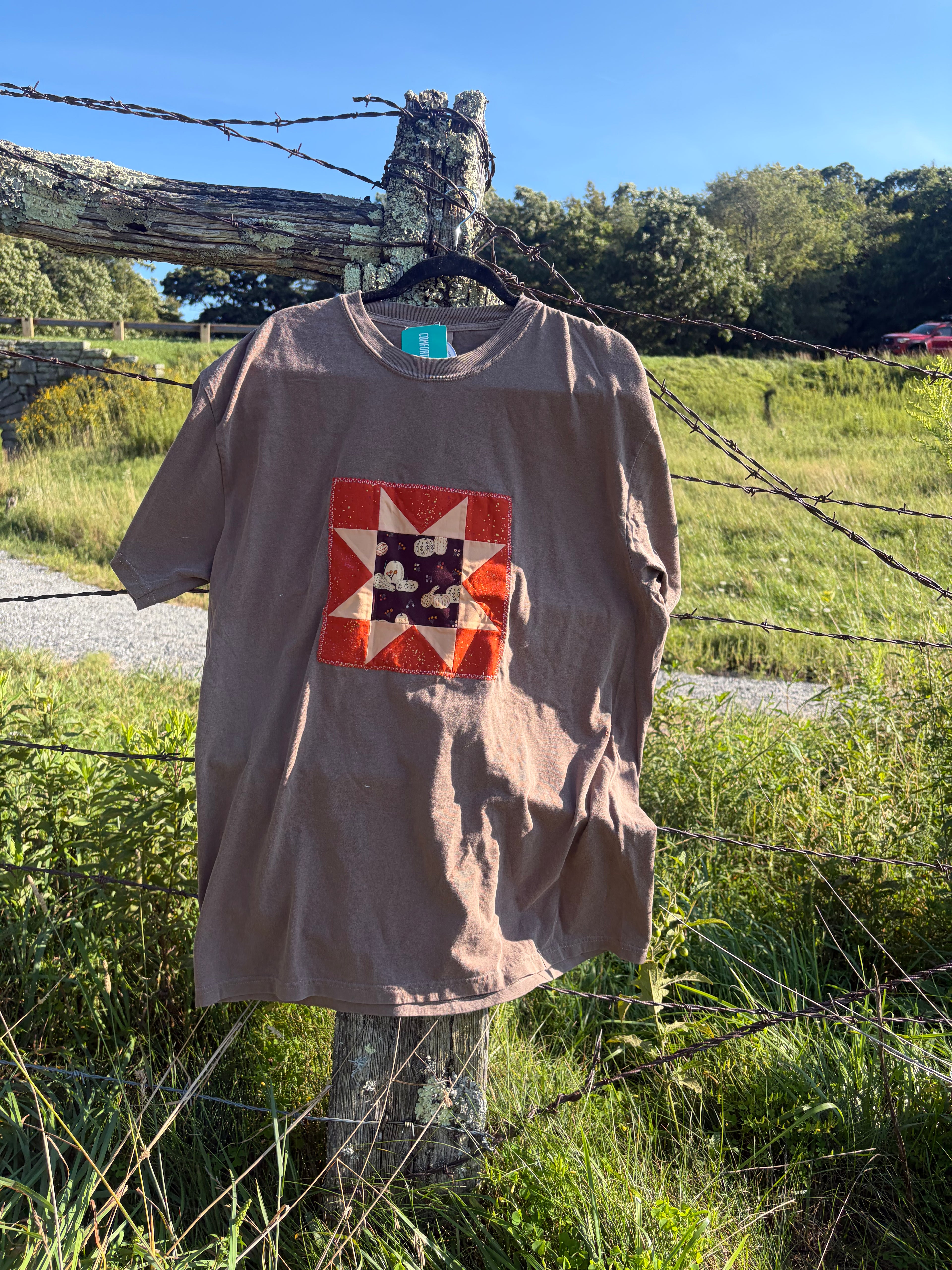 Quilty Pumpkin Brown T-Shirt