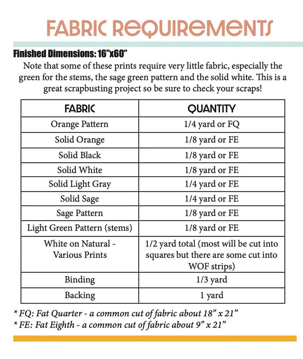Block Party Quilt Co Pumpkin Patchwork Table Runner Pattern