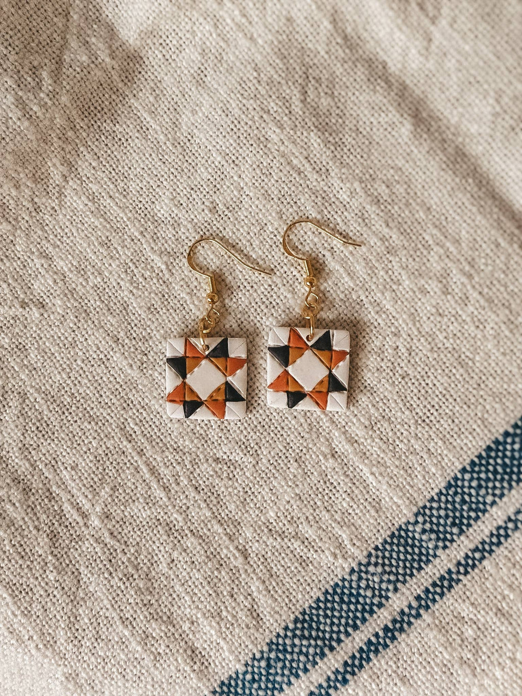 Fall Quilt Block Dangle Earrings (Seasonal)