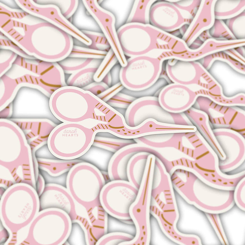 Stork Scissors Sticker