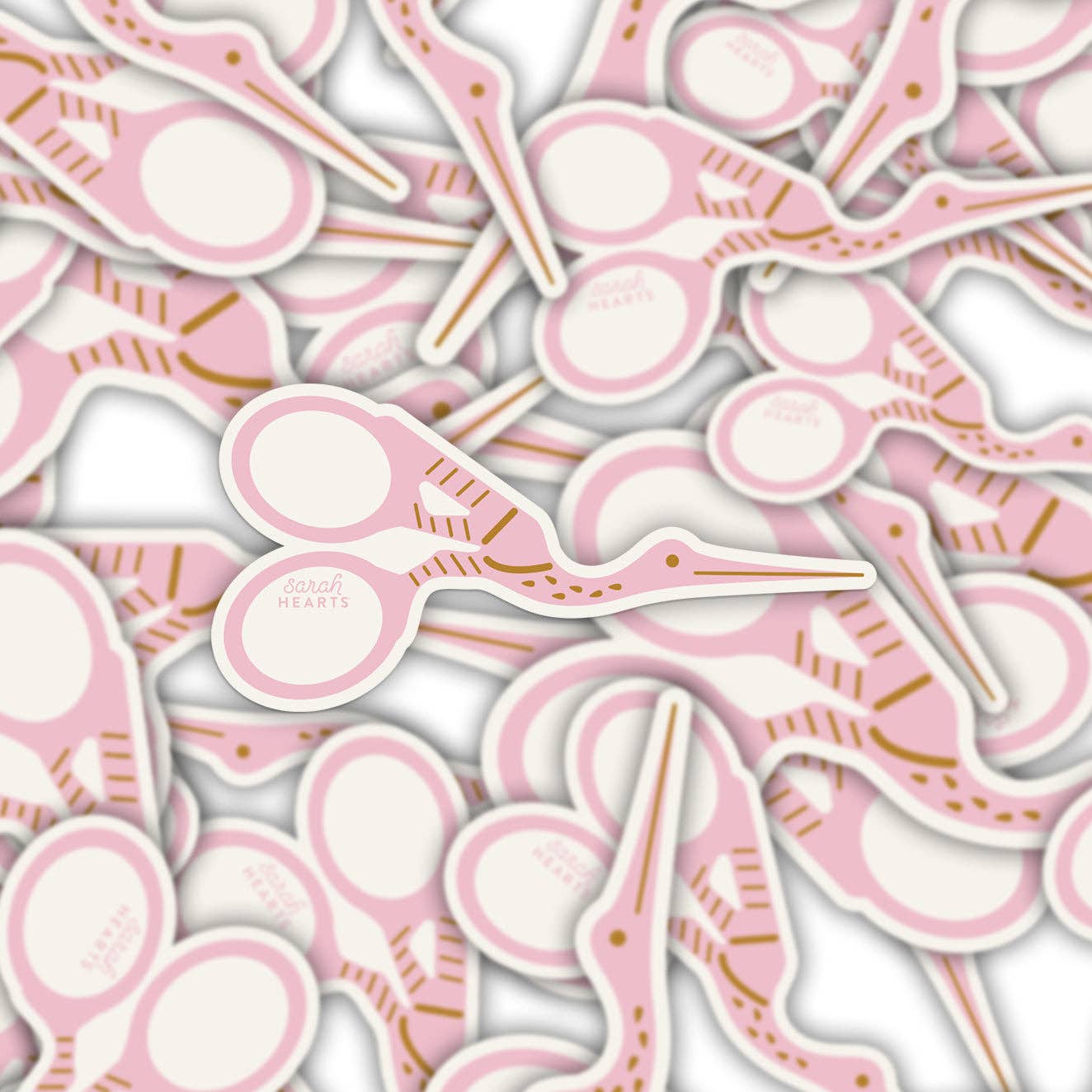 Stork Scissors Sticker