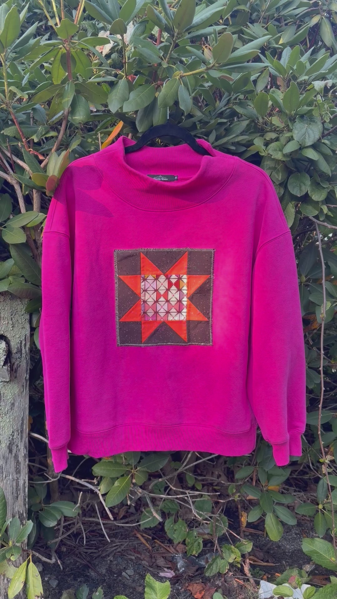 Pink Star Quilt Block Sweatshirt