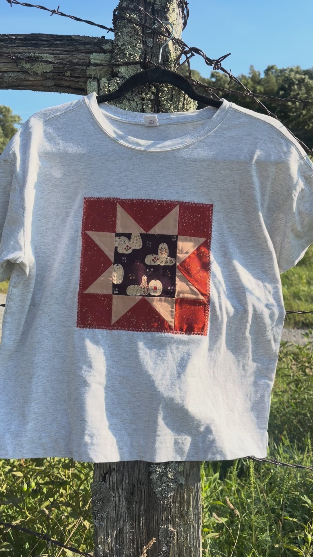 Quilty Pumpkin Upcycled T-Shirt